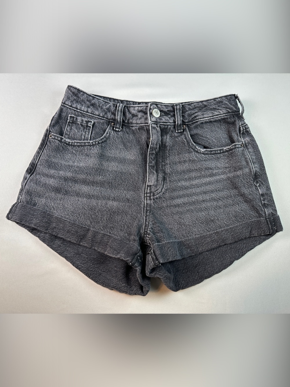 PacSun Black Mom Jean Shorts Denim High-Rise Shorts Size 25
